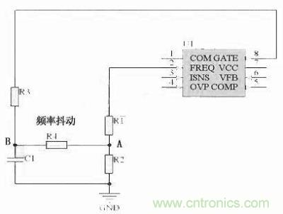 對于采用單顆鏡像電阻設(shè)定頻率，比如IR1150