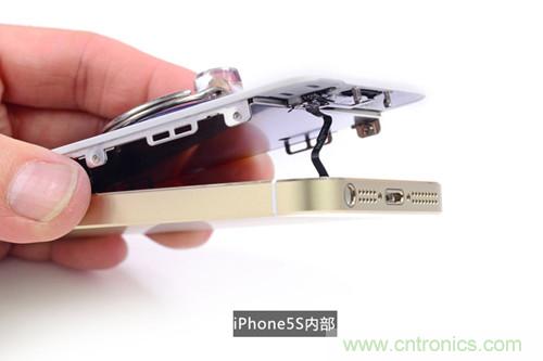 土豪金iPhone 5S拆解：內(nèi)部結(jié)構(gòu)升級，維修難度增加