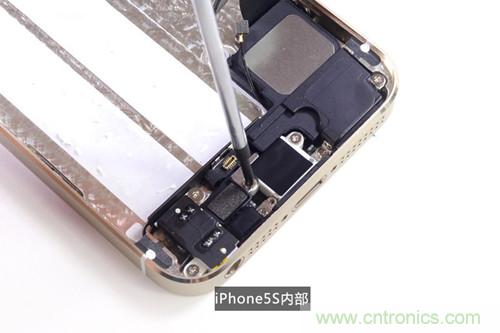 土豪金iPhone 5S拆解：內(nèi)部結(jié)構(gòu)升級，維修難度增加