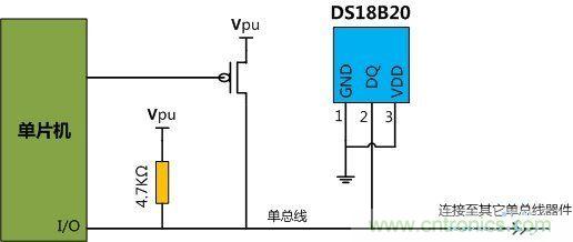 DS18B20的電路連接