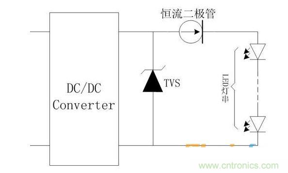 LED直流驅(qū)動電路防護(hù)示意圖