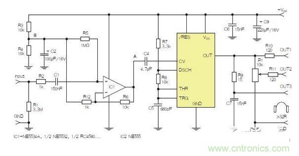 基于555定時器的D類耳機(jī)驅(qū)動器可作為理想的實(shí)用放大器
