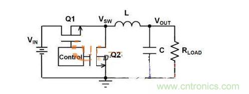 同步降壓轉(zhuǎn)換器電路圖。