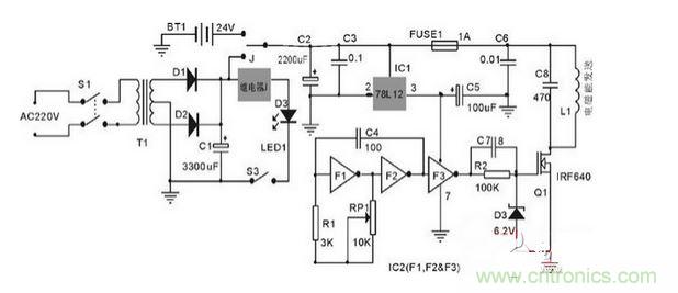 無線電能發(fā)送單元電路圖