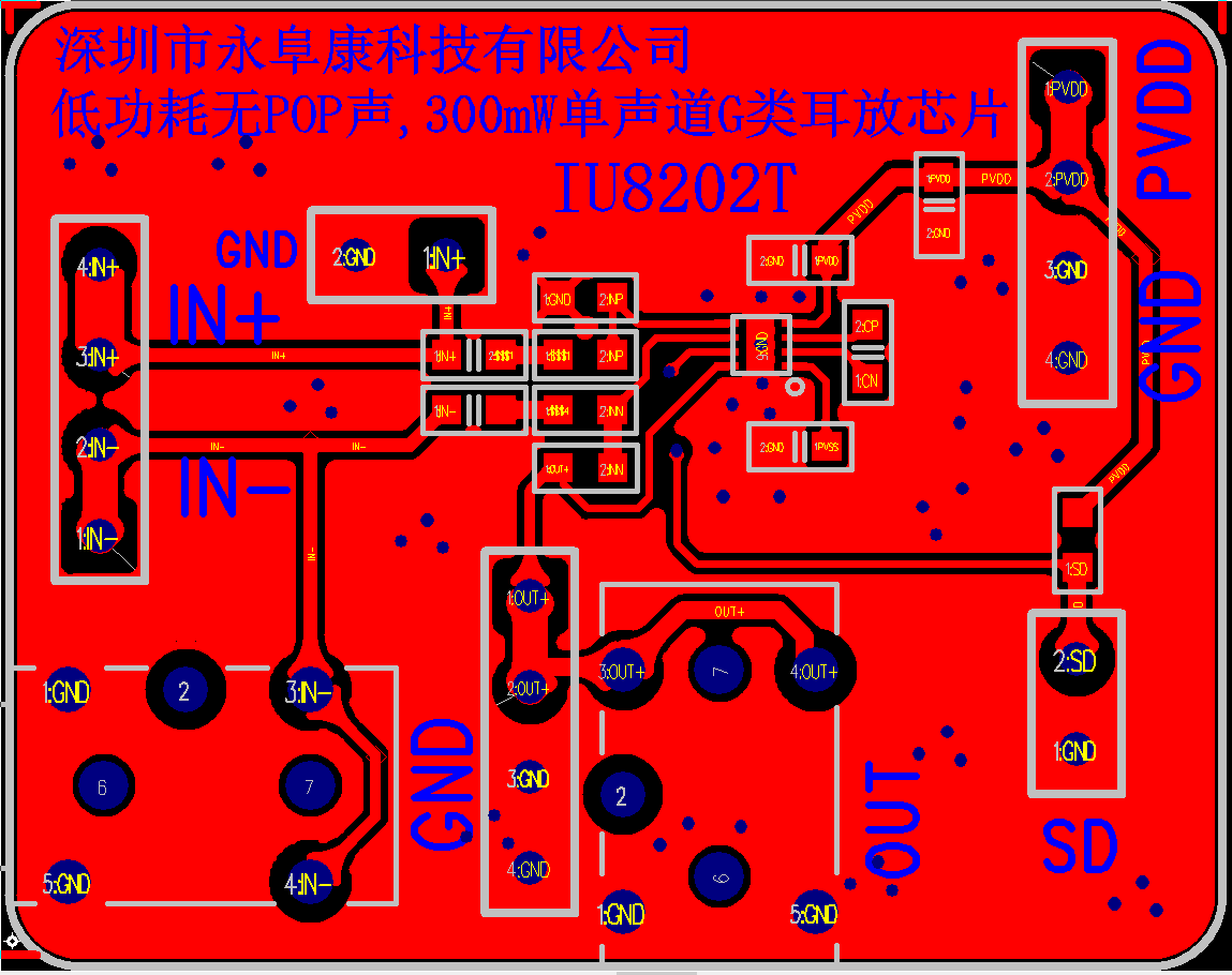 IU8202 適用于OWS耳機(jī)的無(wú)POP聲超低功耗400mW單聲道G類(lèi)耳放IC方案